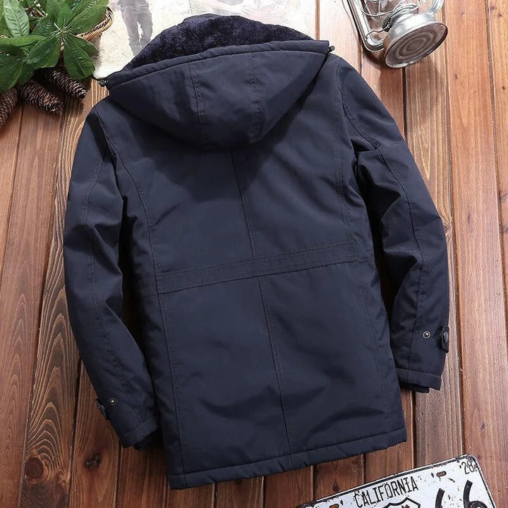 Mens Padded Fleece Jacket With Multiple Zip Pockets