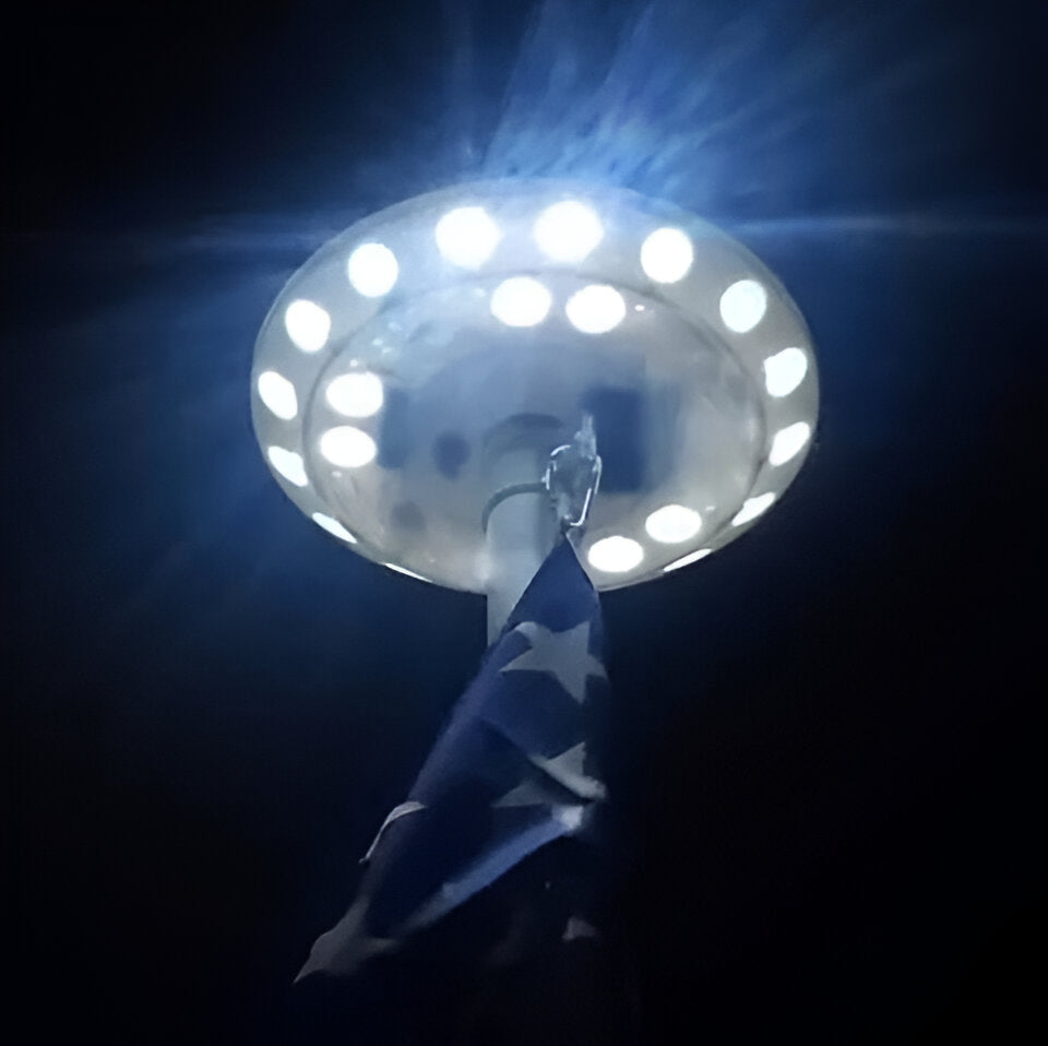 Solar-Powered LED Flagpole Light with Weather-Resistant Design