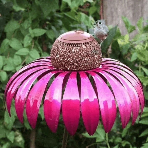 Coneflower Metal Bird Feeder Design