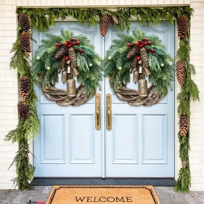 Decorative Christmas Wreath, Bohemian Inspired Door Hanger