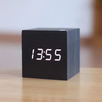 Wood Effect Digital Clock with LED Display
