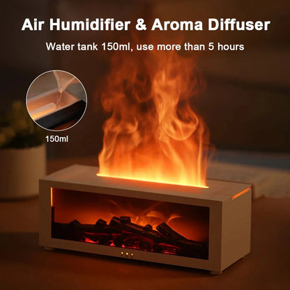 Mist Humidifier and Aroma Diffuser with Flame Effect