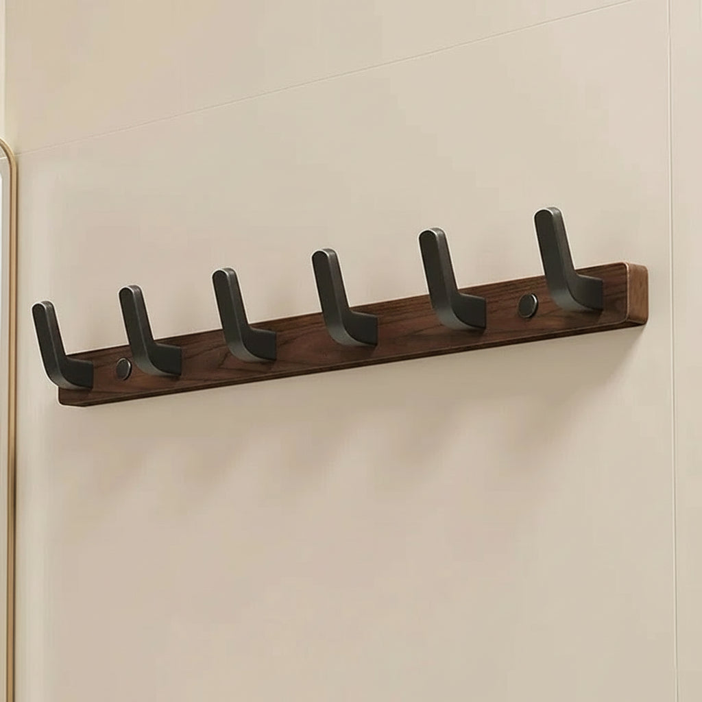 Wood and Metal Coat Hook Wall Mounted Design