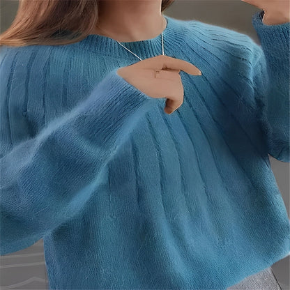 Womens Soft Knit Pullover Sweater with Breathable Weave and Relaxed Fit for Cool Weather