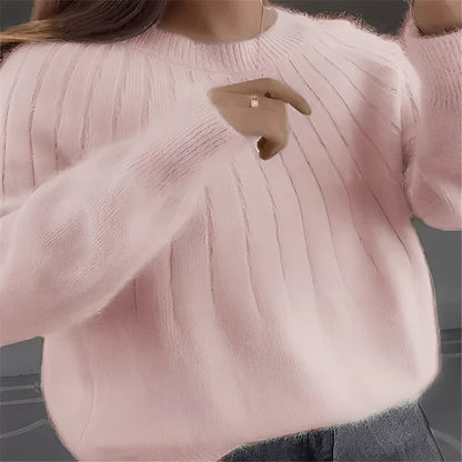 Womens Soft Knit Pullover Sweater with Breathable Weave and Relaxed Fit for Cool Weather