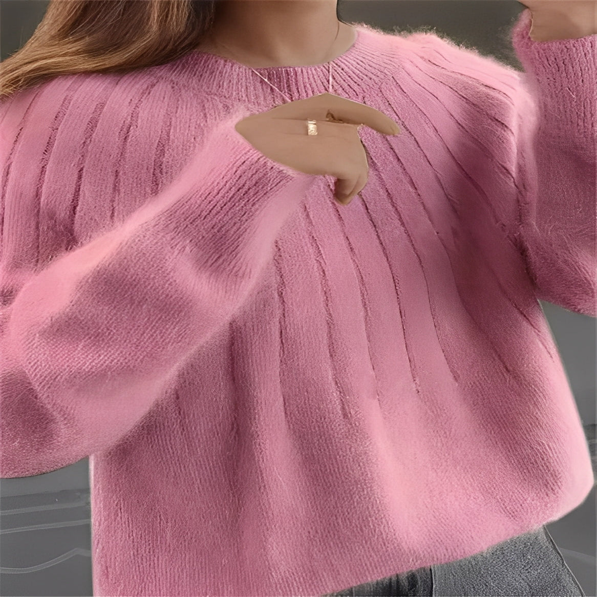 Womens Soft Knit Pullover Sweater with Breathable Weave and Relaxed Fit for Cool Weather