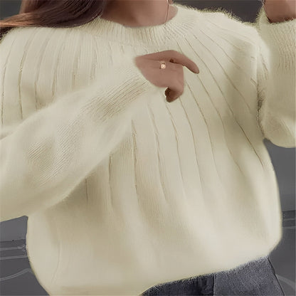 Womens Soft Knit Pullover Sweater with Breathable Weave and Relaxed Fit for Cool Weather