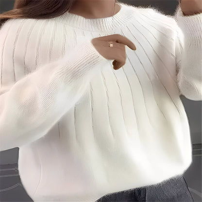 Womens Soft Knit Pullover Sweater with Breathable Weave and Relaxed Fit for Cool Weather