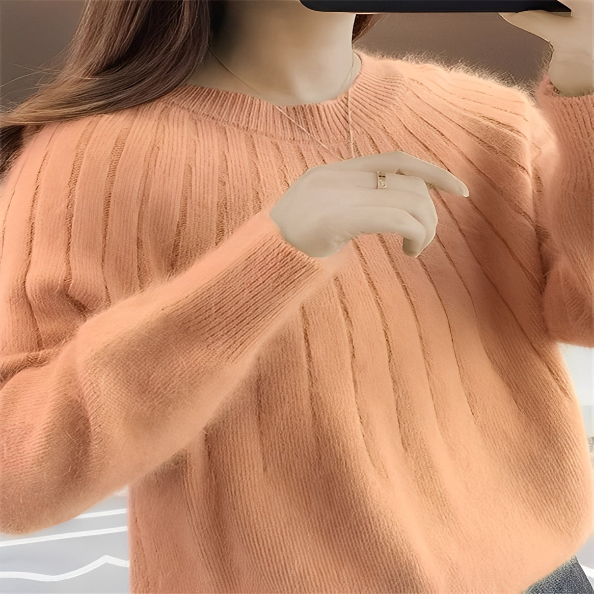 Womens Soft Knit Pullover Sweater with Breathable Weave and Relaxed Fit for Cool Weather
