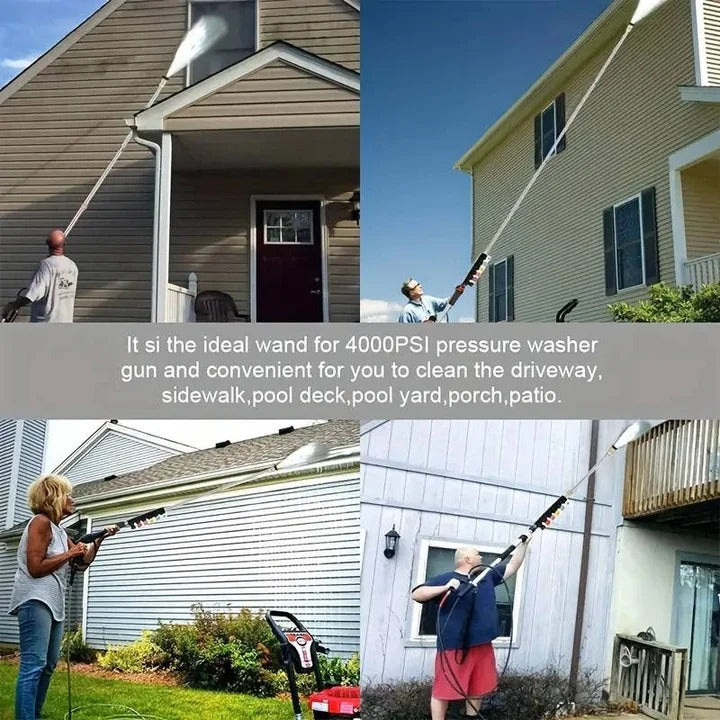 Pressure Washer Extension with Telescoping Reach for Outdoor Cleaning
