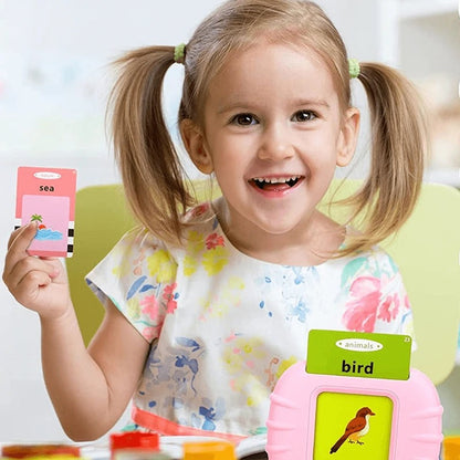 Talking Flash Cards with Audio Playback and Volume Control for Kids Ages 4 to 6