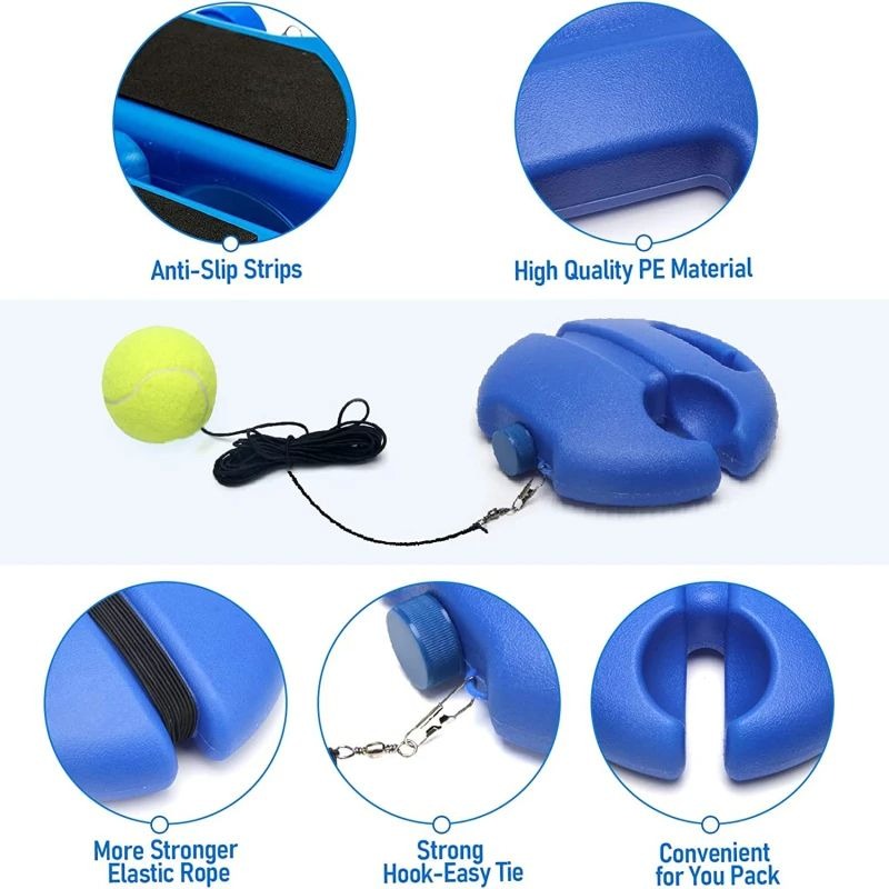 Tennis Rebound Ball Trainer with Adjustable Base for Solo Practice