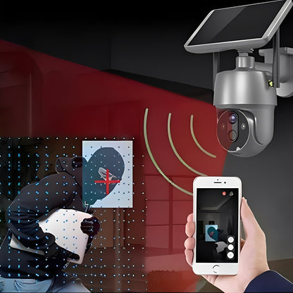 Solar Powered Wireless Outdoor Camera with 355 Degree Rotation, 1080P Video and Color Night Viewing