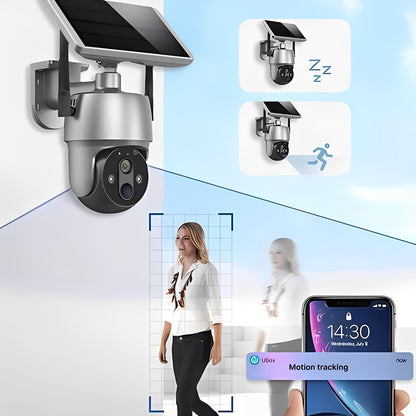 Solar Powered Wireless Outdoor Camera with 355 Degree Rotation, 1080P Video and Color Night Viewing
