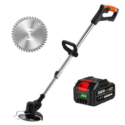 Electric Cordless Grass Trimmer with Adjustable Handle and Blades