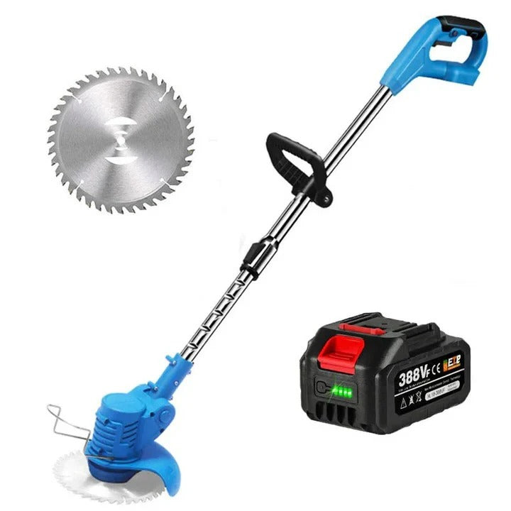 Electric Cordless Grass Trimmer with Adjustable Handle and Blades