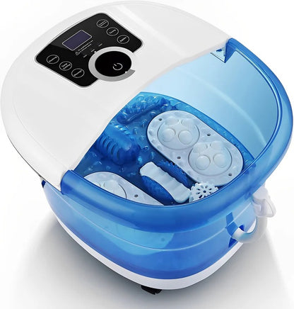 500W Heated Foot Spa Bath Massager with Rollers and Bubbles