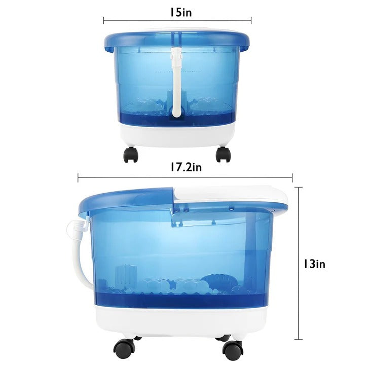 500W Heated Foot Spa Bath Massager with Rollers and Bubbles