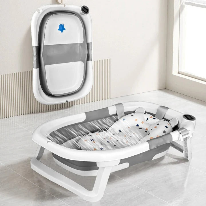 Foldable Infant Bathing Tub with Temperature Indicator