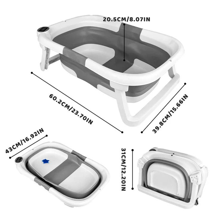 Foldable Infant Bathing Tub with Temperature Indicator