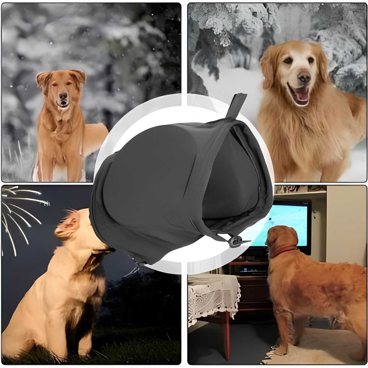 Dog Ear Muffs Hoodie, Adjustable Pet Head Wrap