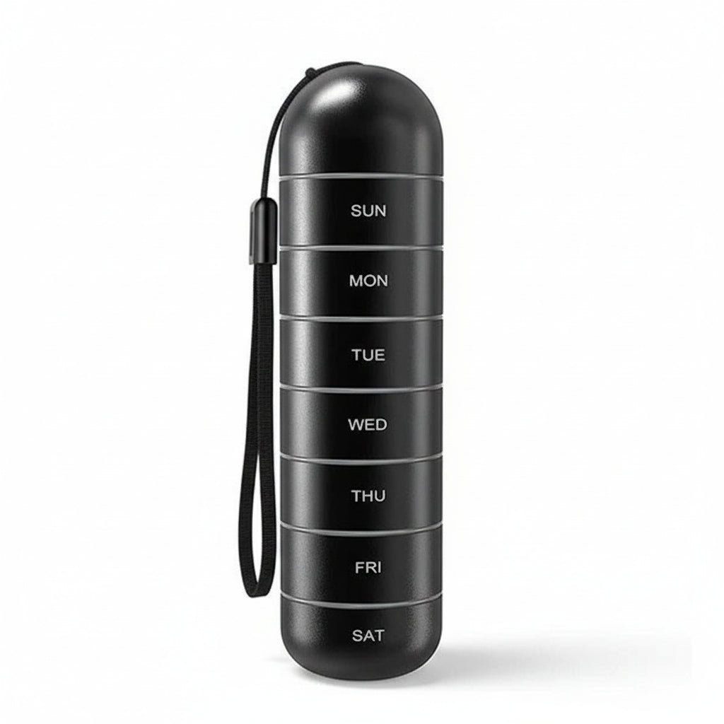 Travel Aluminum Pill Case with 7 Compartments