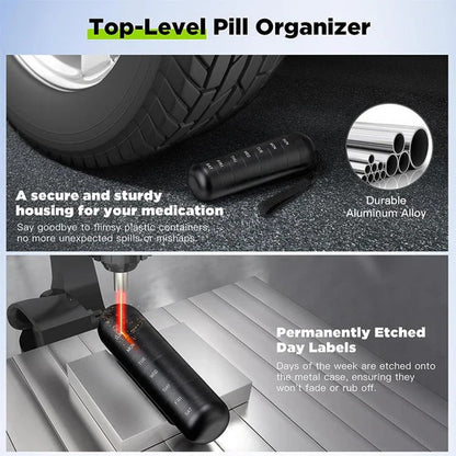 Travel Aluminum Pill Case with 7 Compartments