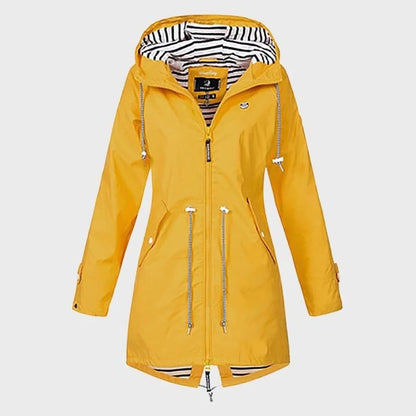 Rain Jacket with Adjustable Hood for Women