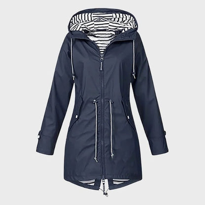 Rain Jacket with Adjustable Hood for Women