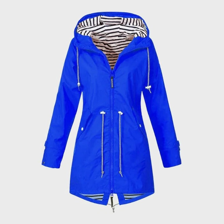 Rain Jacket with Adjustable Hood for Women
