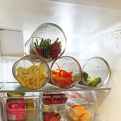 Stainless Steel Rolling Grill Basket with 360 Degree Rotation