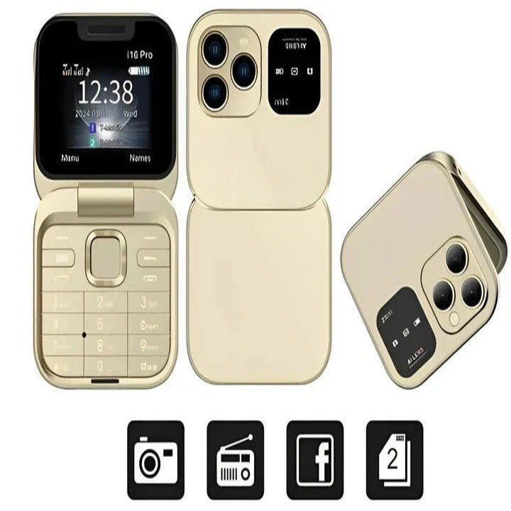 Portable Foldable Phone with Dual SIM and Bluetooth