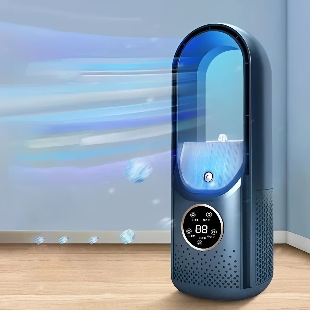 Portable Evaporative Air Cooler with Blade Free Design