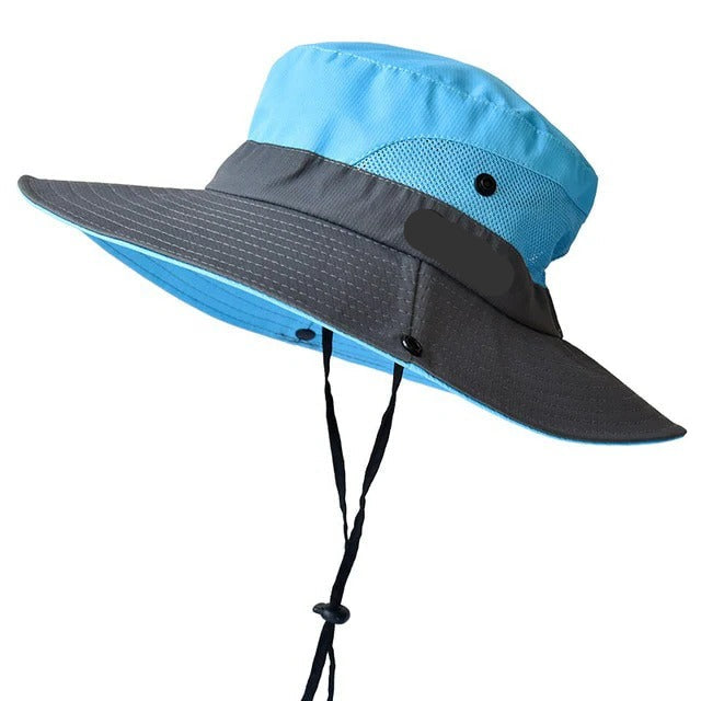 Foldable Wide Brim Sun Hat with Adjustable Fit for Outdoor Use