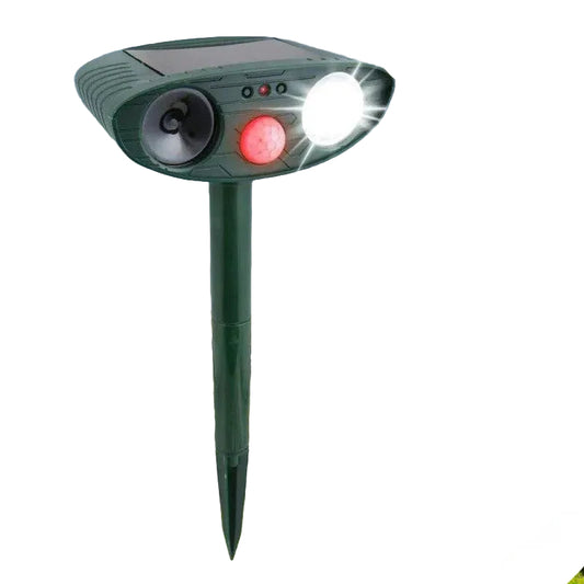 Solar Powered Ultrasonic Armadillo Deterrent Device with Motion Sensor