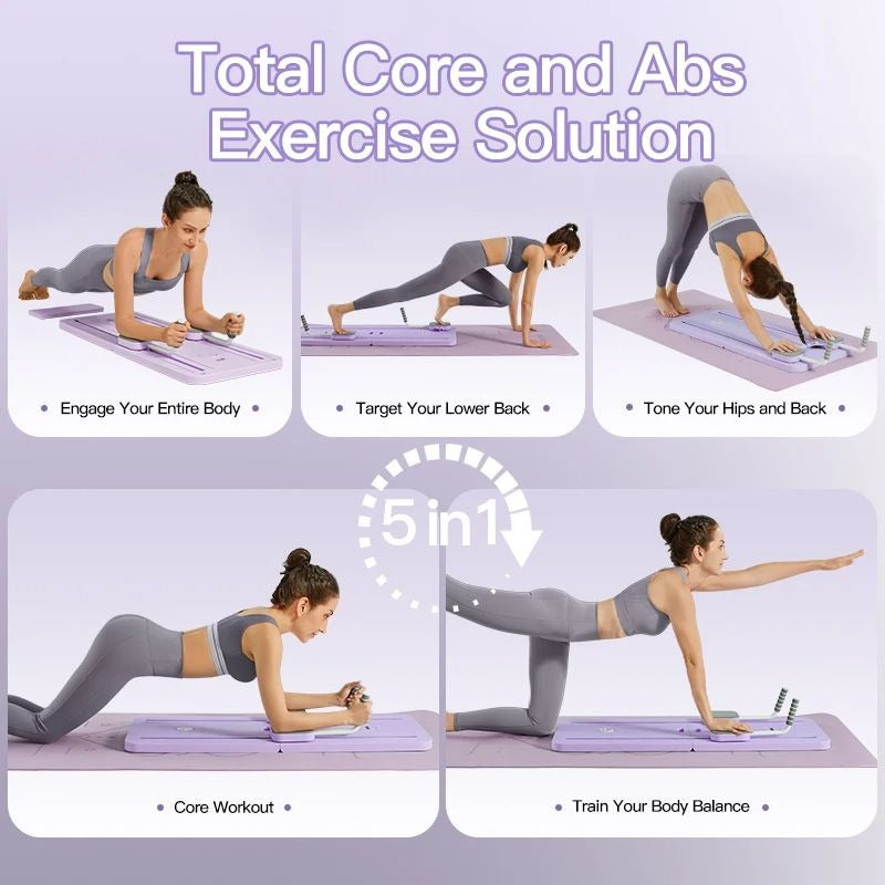 Core Strength Training Board with Integrated Timer and Foot Straps