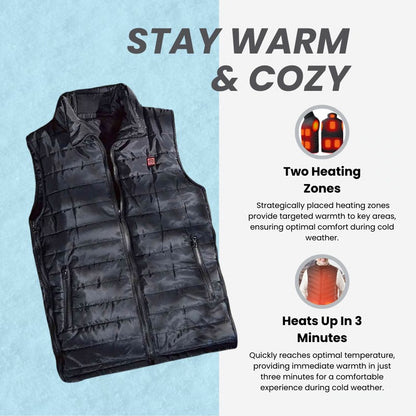 Heated Outerwear with Breathable Mesh Lining and 3 Heat Levels