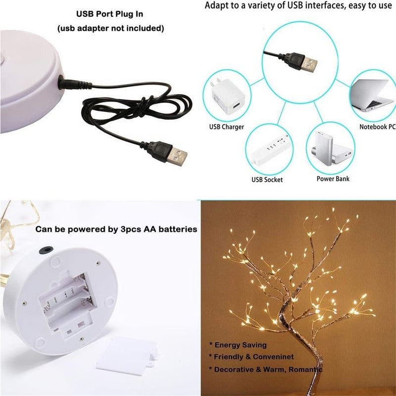 Spirit Tree Table Lamp with Warm White LED Illumination