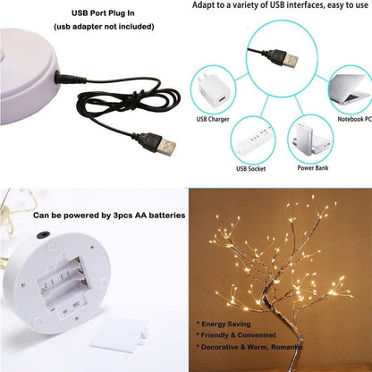 Spirit Tree Table Lamp with Warm White LED Illumination