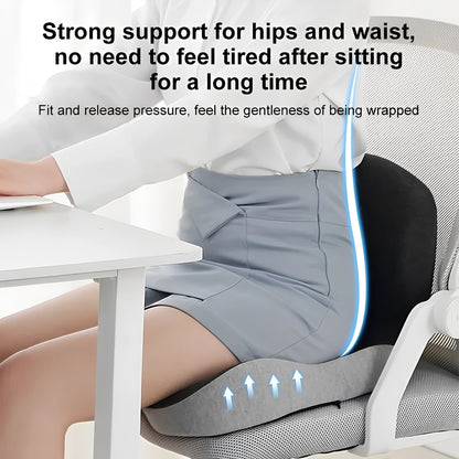Memory Foam Seat Cushion with Lumbar Support Design