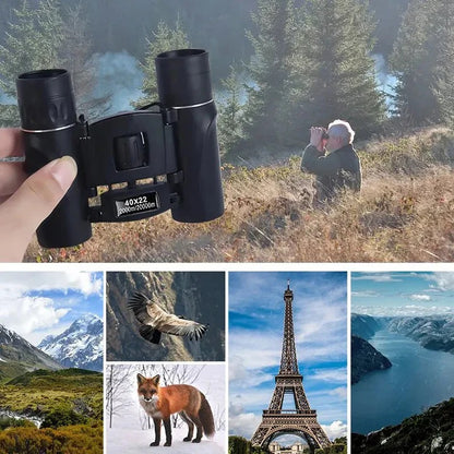Foldable 40×22 Binoculars with Central Focus