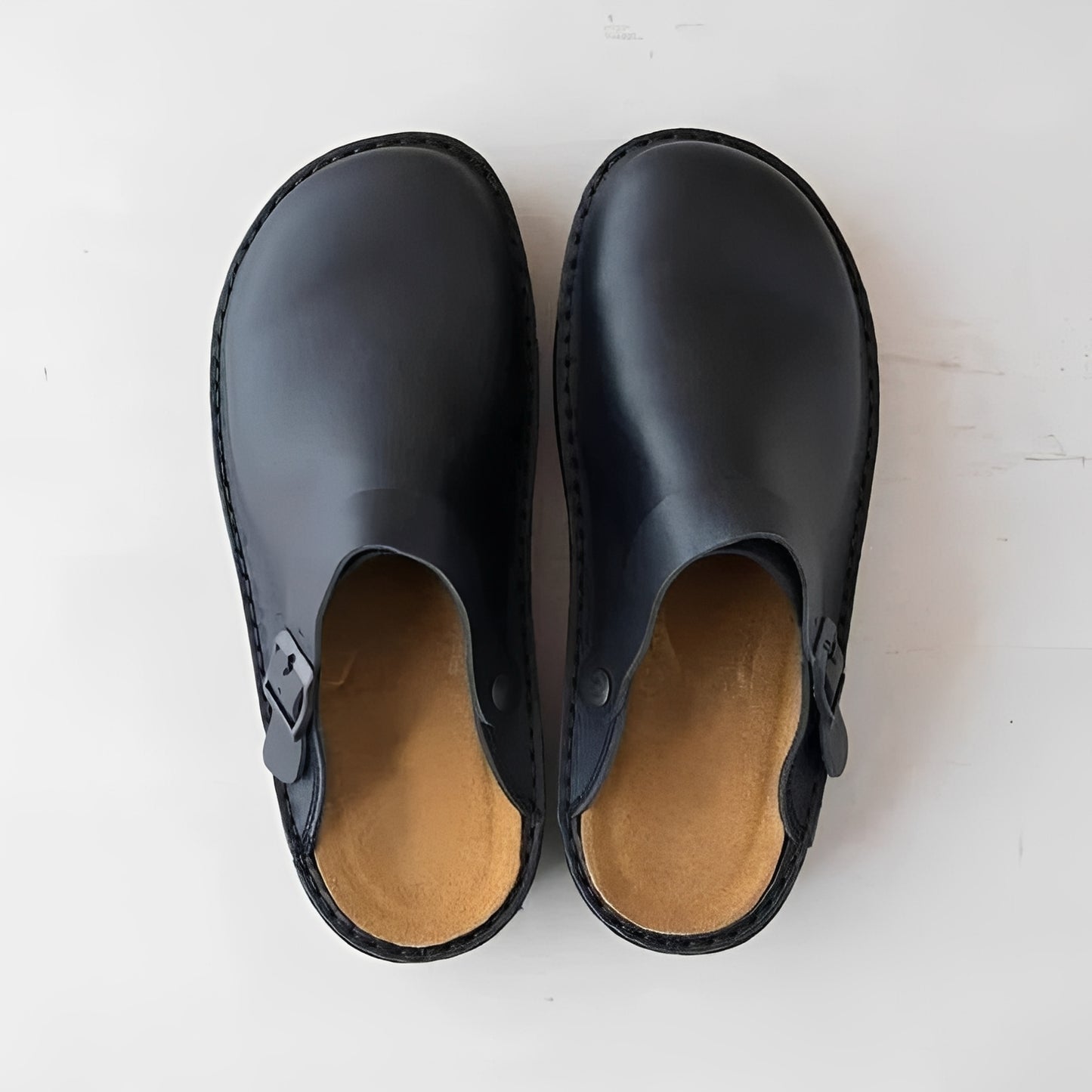 Leather Slippers with Removable Insoles for Women