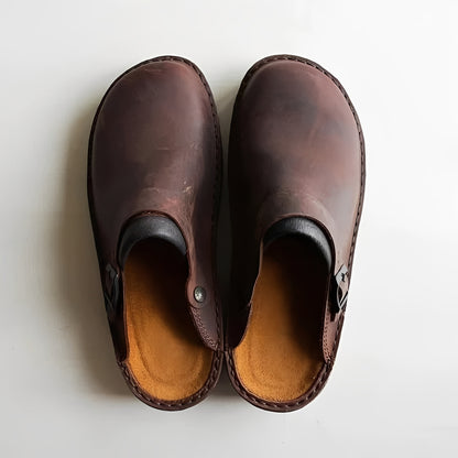 Leather Slippers with Removable Insoles for Women