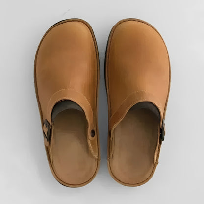 Leather Slippers with Removable Insoles for Women