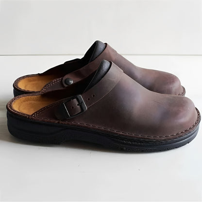 Leather Slippers with Removable Insoles for Women
