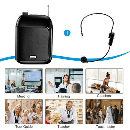Bluetooth Wireless Voice Amplifier Portable Microphone Speaker for Teaching and Tours
