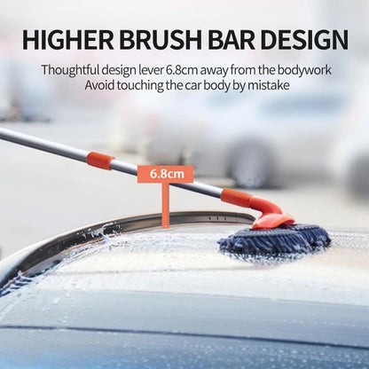 Retractable Car Wash Mop with Long Handle and 360 Degree Rotation