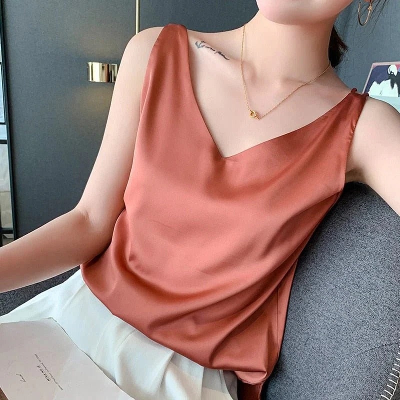 Plain Sleeveless Tank Top for Layering for Women