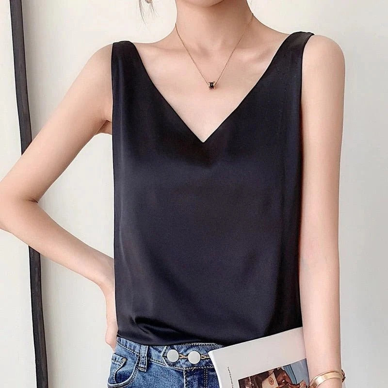 Plain Sleeveless Tank Top for Layering for Women
