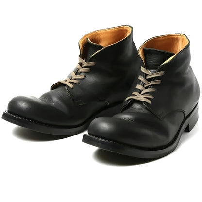 Lace Up Synthetic Leather Boots with Almond Toe for Women